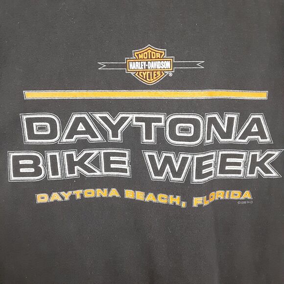 Harley Davidson 1996 Daytona Beach Bike Week Single Stitch T-Shirt XL USA Tee - Picture 2 of 10